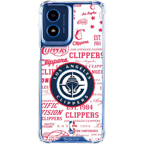 NBA Los Angeles Clippers Blast Logos Moto G 5G (2024) Clear Case